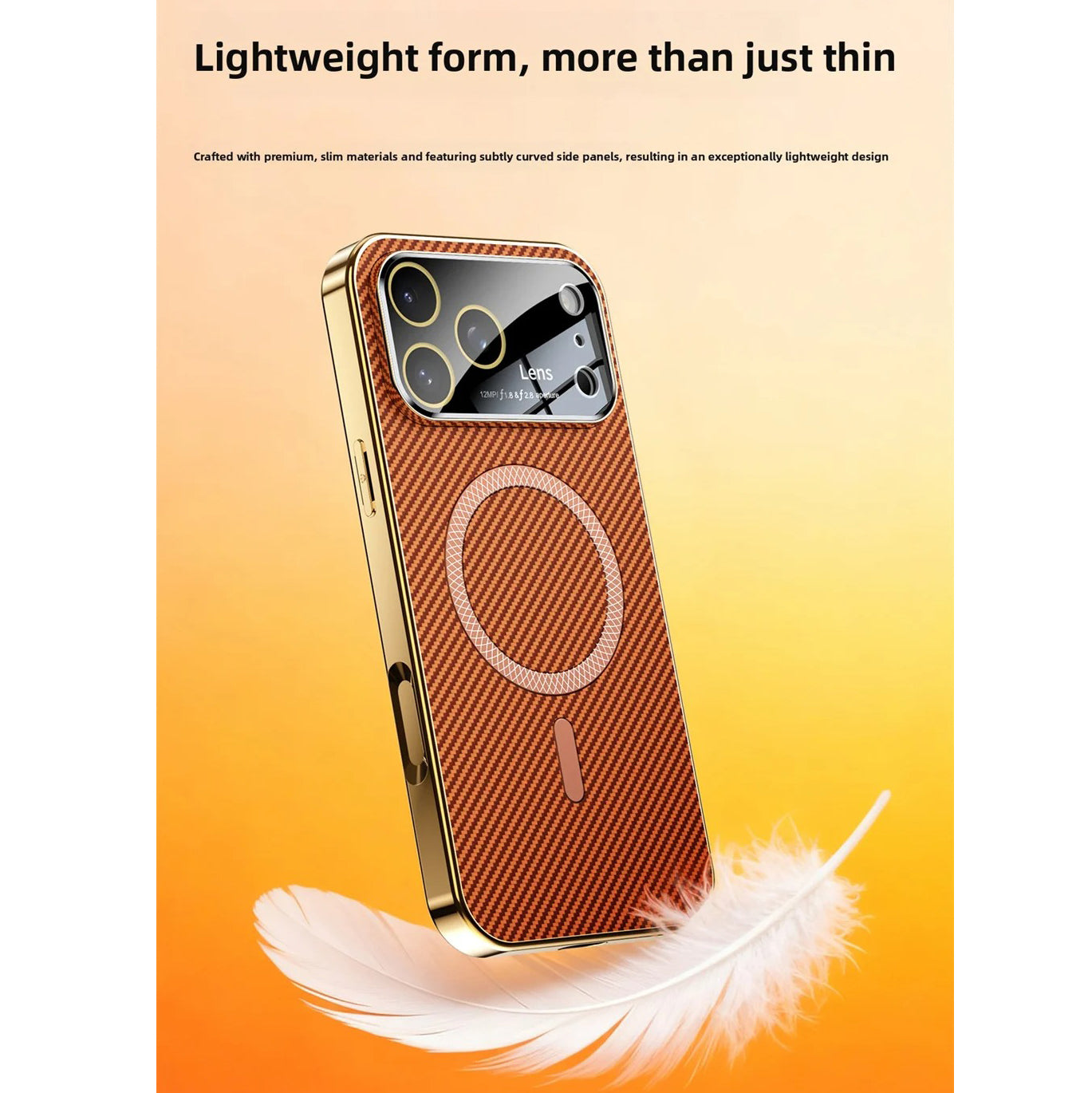 Luxury iPhone Case — Carbon-Fiber Pattern MagSafe Wireless-Charging Cover with Shockproof Plating Design and Slim TPU Protection