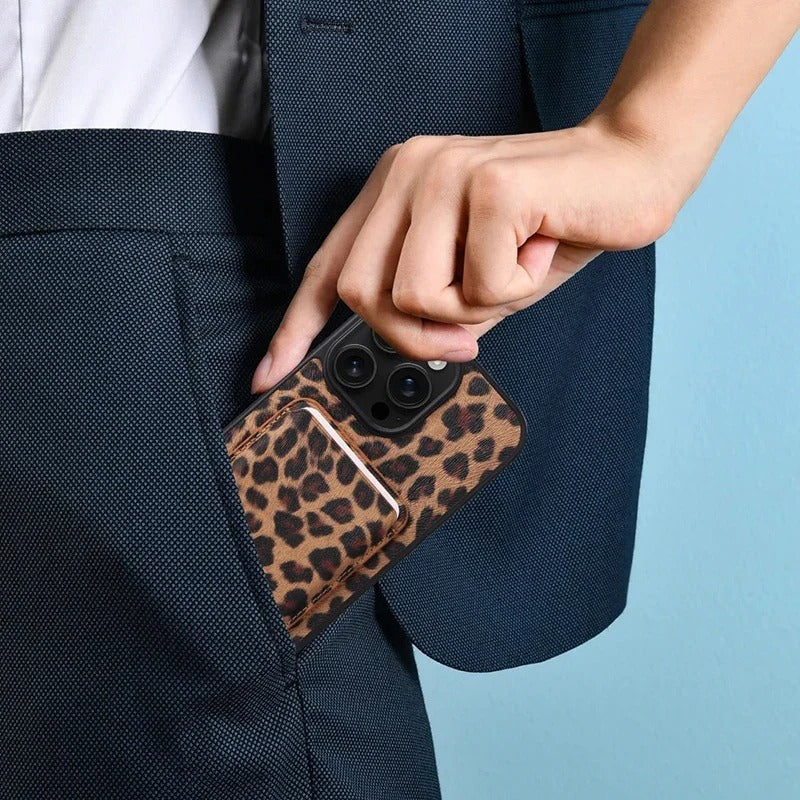 iPhone Case iPhone 17 Pro Max / Black Leather Panel Design NovaXCase