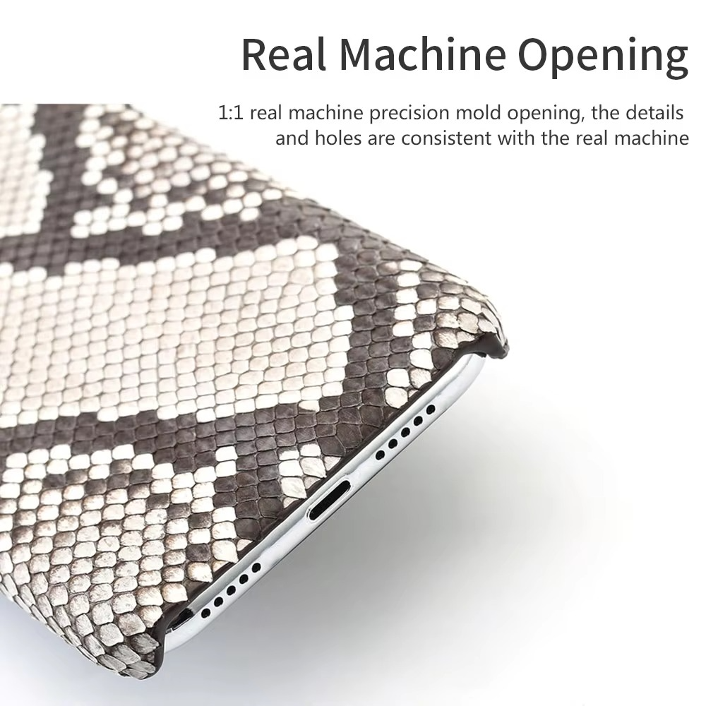 Luxury iPhone Case — Genuine Python Leather Cover with Premium PC Backing, Non-Slip Lightweight Design and Dustproof Anti-Scratch Protection