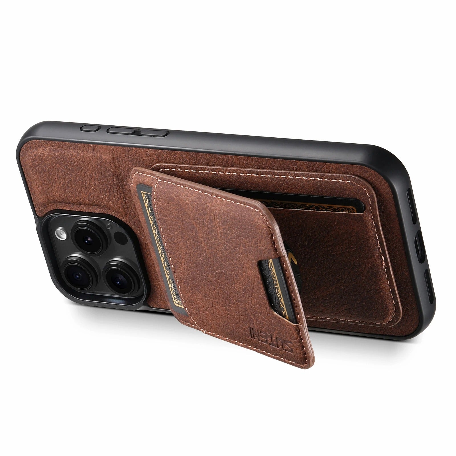 Luxury iPhone Case — Leather Magnetic Wallet Cover with Card Holder Pocket, Non-Slip Anti-Scratch Protection & Slim Business Design