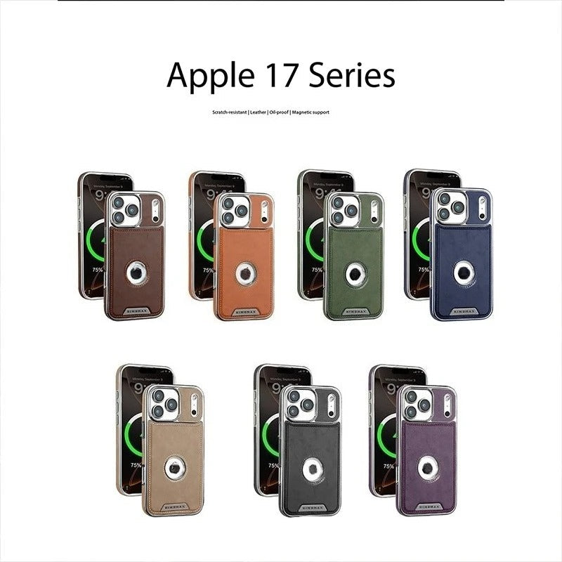 Luxury iPhone Case — Magnetic Leather Hybrid Cover with Wireless-Charging Safe Design, Anti-Fingerprint Anti-Scratch Dustproof Protection and Anti-Drop Build