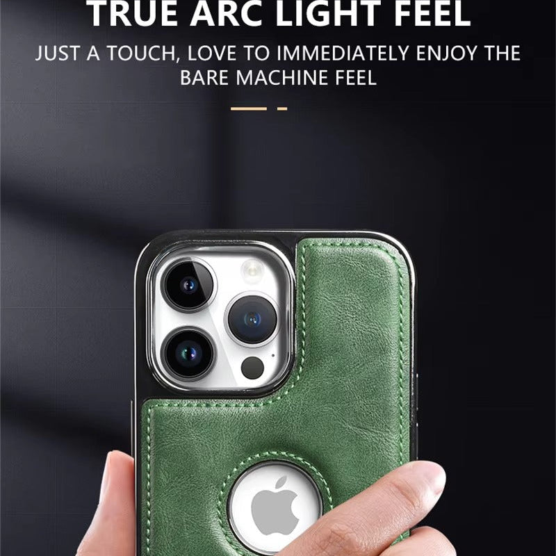 Luxury iPhone Case — Magnetic Leather Hybrid Cover with Wireless-Charging Safe Design, Anti-Fingerprint Anti-Scratch Dustproof Protection and Anti-Drop Build