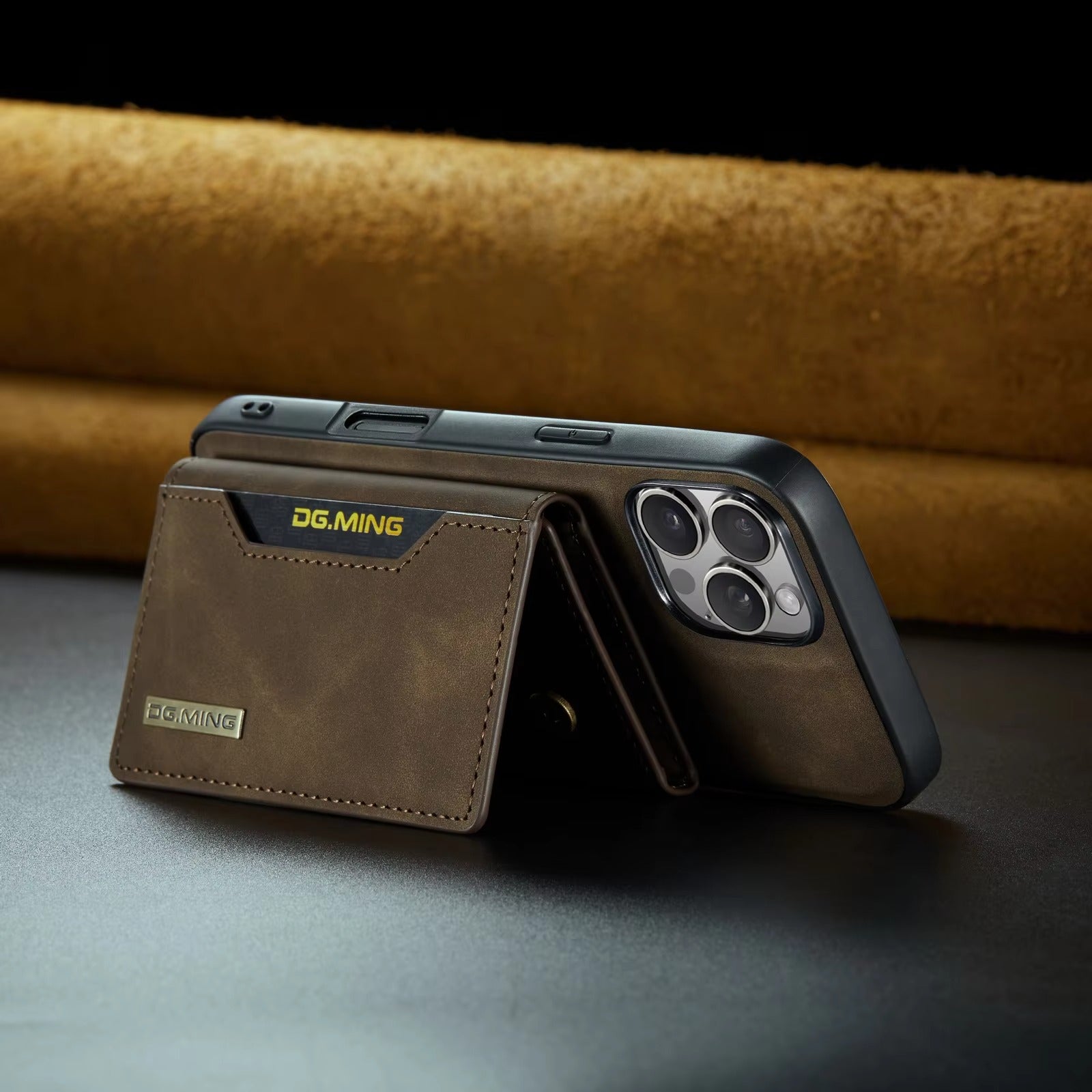 Luxury iPhone Case — Magnetic Leather Wallet Cover with Kickstand, Card & Money Holder, Half-Wrapped Protective Design