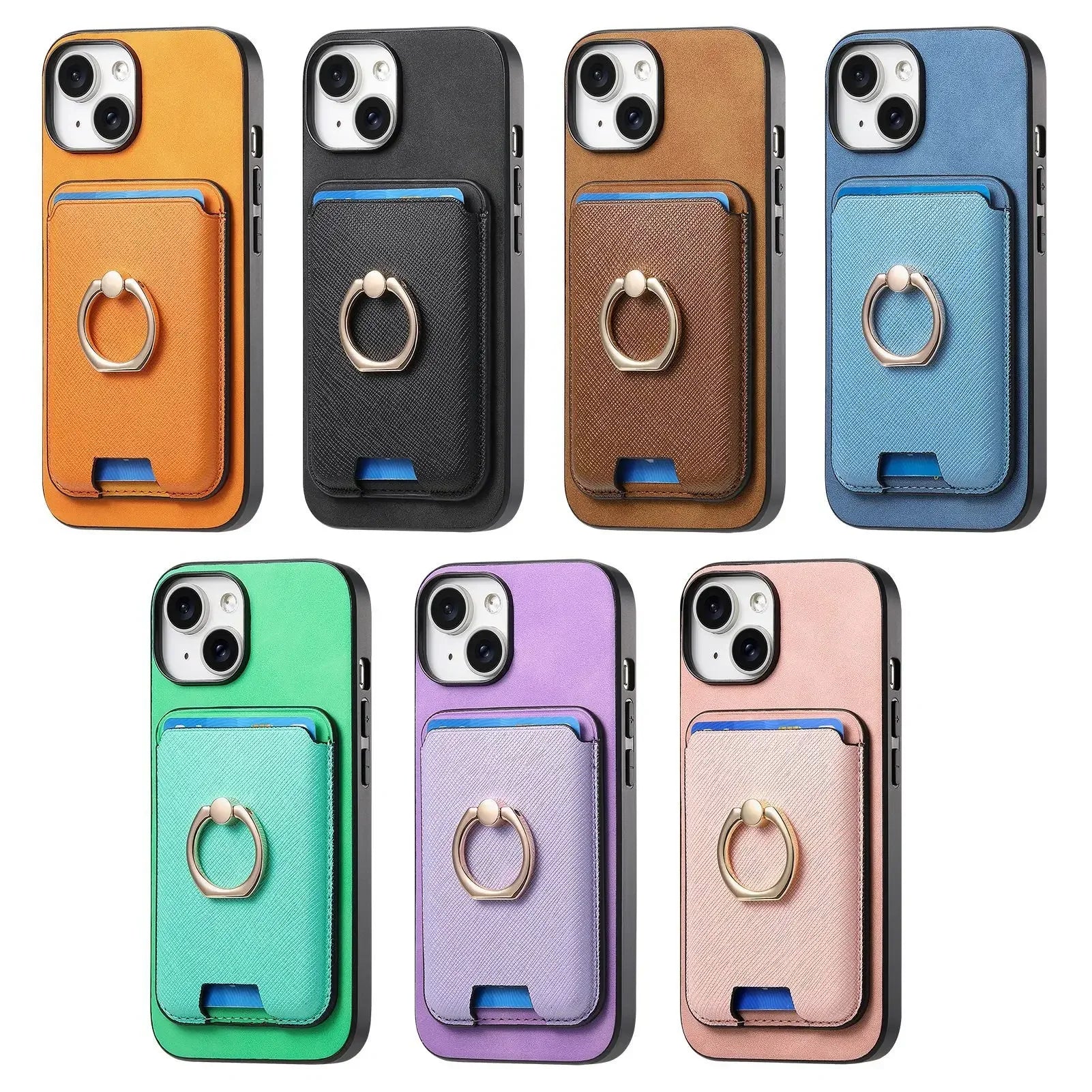 Luxury iPhone Detachable Magnetic Wallet Case — Leather Cover with Card Holder, Ring Stand Function, Shockproof Protection, Anti-Fingerprint Scratch-Resistant Design