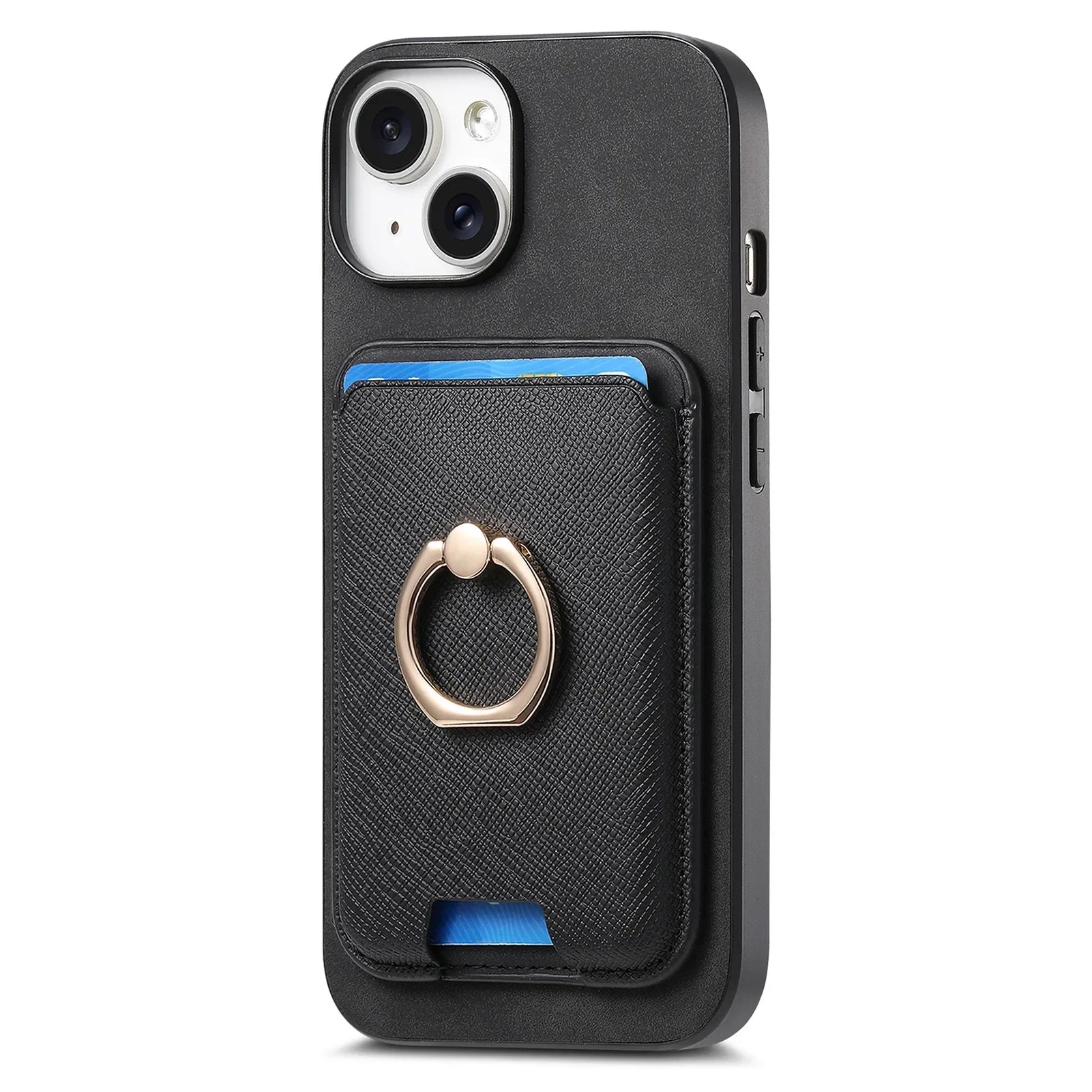 Luxury iPhone Detachable Magnetic Wallet Case — Leather Cover with Card Holder, Ring Stand Function, Shockproof Protection, Anti-Fingerprint Scratch-Resistant Design
