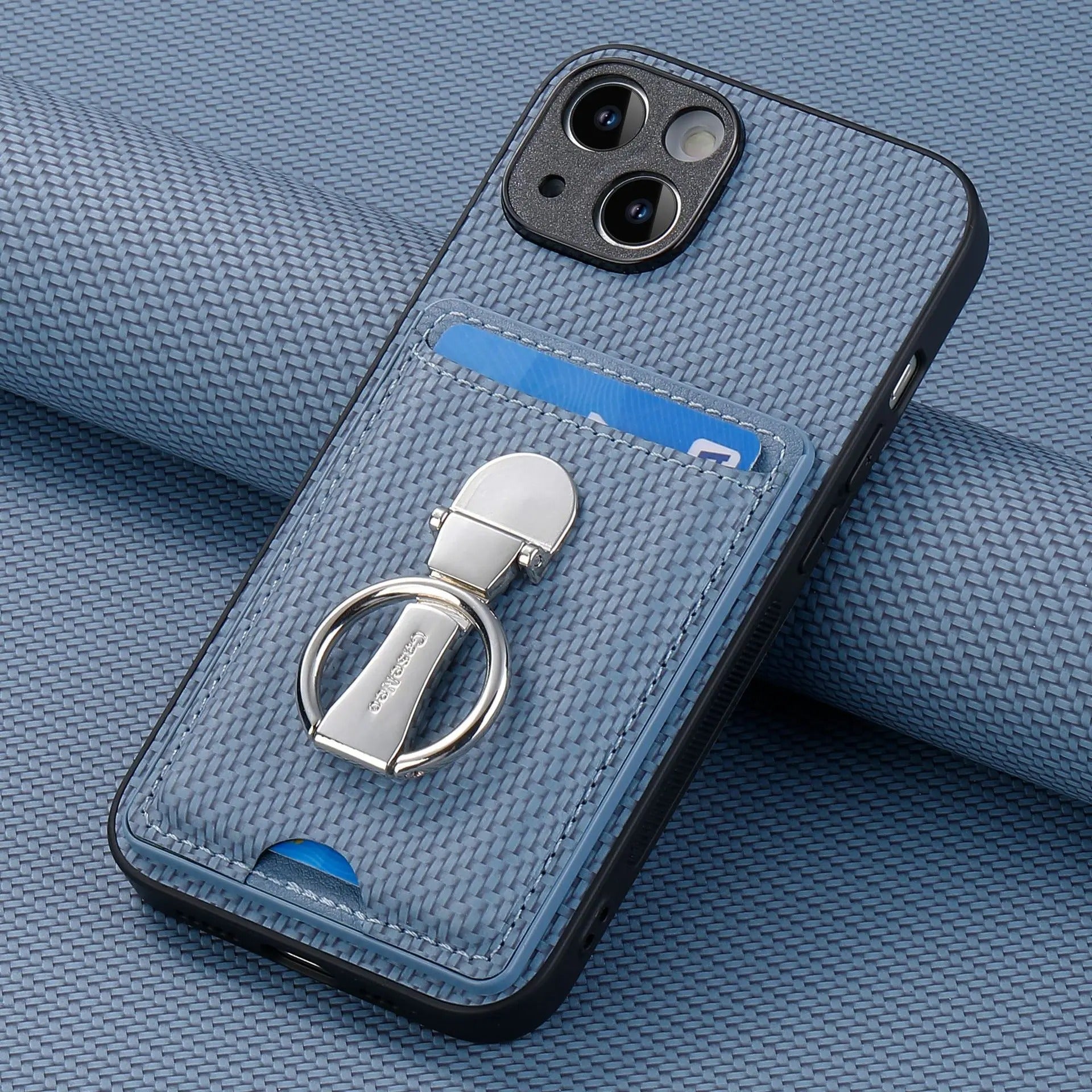 Premium iPhone Case — Leather Wallet Cover with Card Holder, Finger Ring Stand, Magnetic Grip and Lightweight Anti-Scratch Design