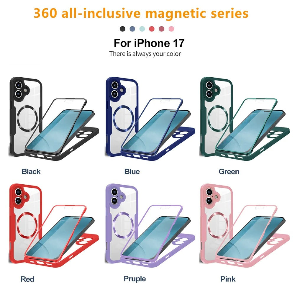 Premium iPhone Case — MagSafe Transparent Full-Body Cover with 360° Protection, Anti-Fingerprint Anti-Scratch Design and Non-Slip Silicone + PC Build