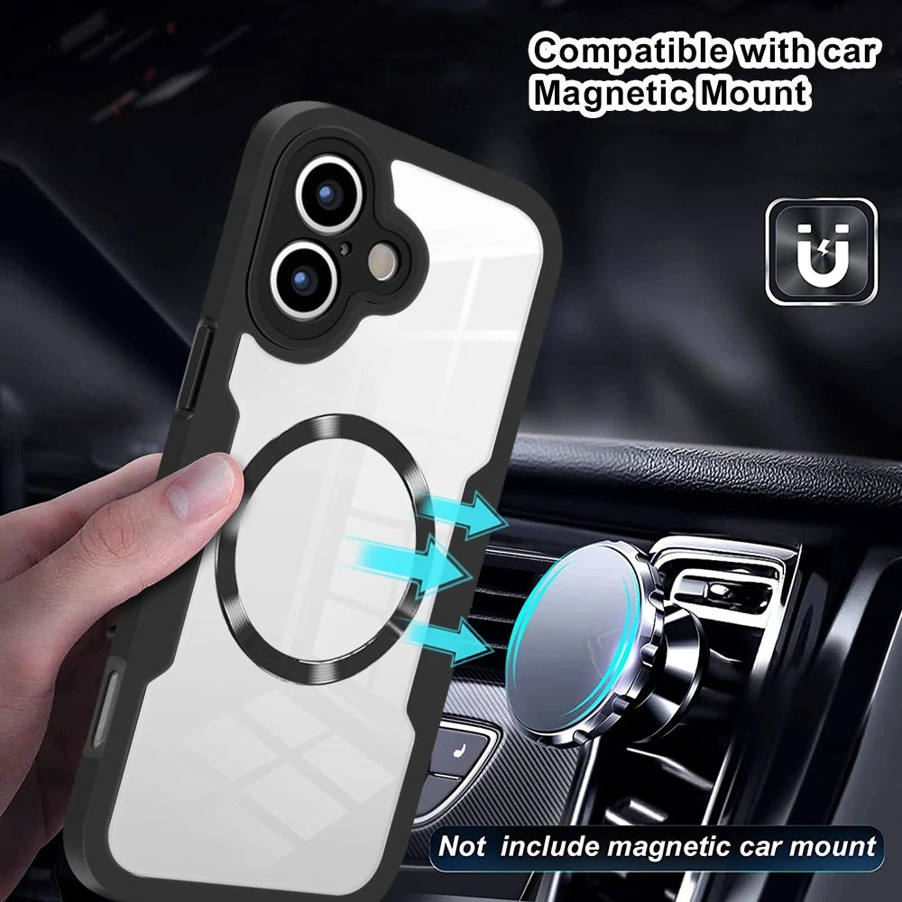 Premium iPhone Case — MagSafe Transparent Full-Body Cover with 360° Protection, Anti-Fingerprint Anti-Scratch Design and Non-Slip Silicone + PC Build