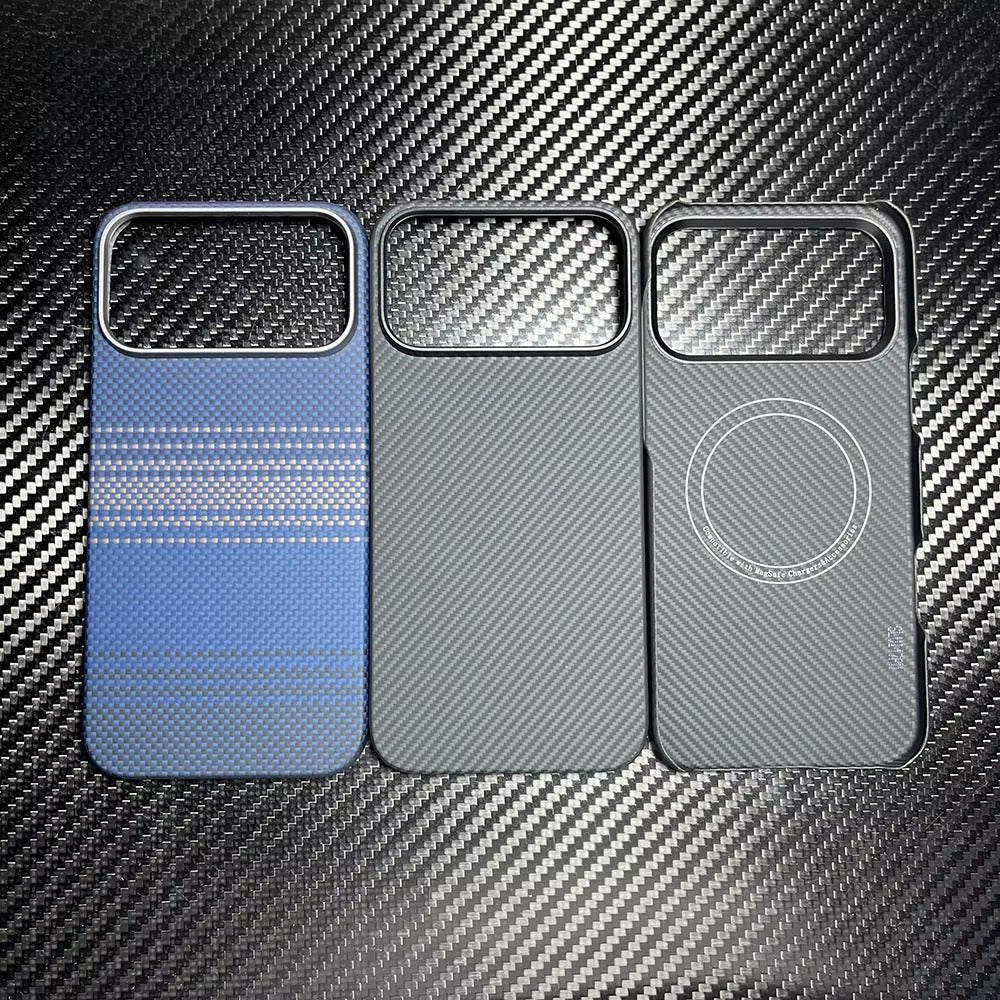 Premium iPhone Case — Thin Aramid Fiber Magnetic Cover with MagSafe Compatibility, Ultra-Lightweight Carbon Texture & Durable Half-Wrapped Design