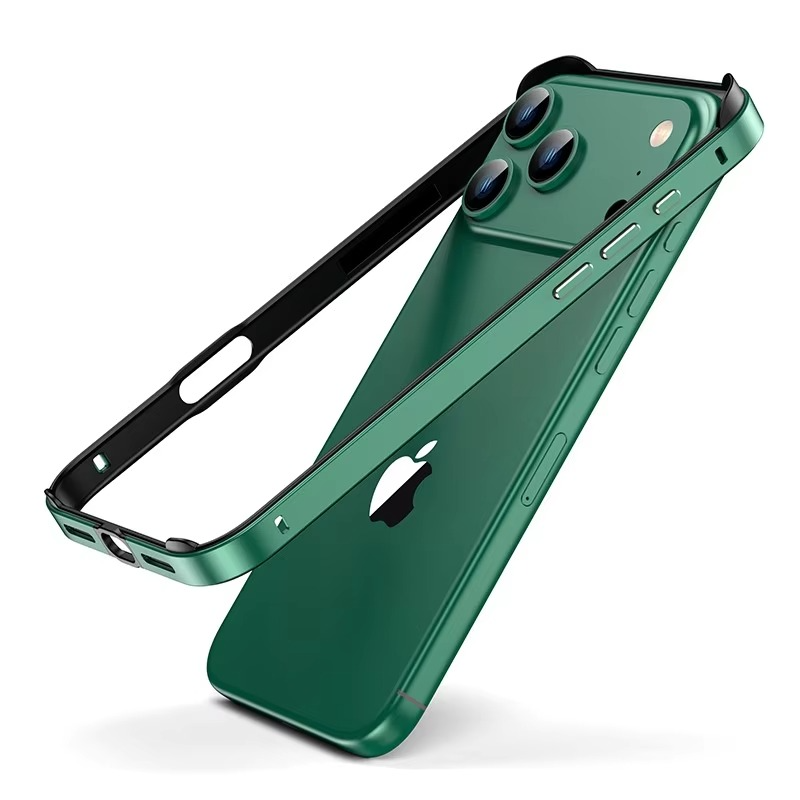 Rugged iPhone Case — Aluminum Metal Frame Bumper Cover with Silicone Protection and Shockproof Durable Design