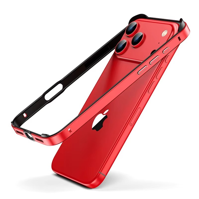 Rugged iPhone Case — Aluminum Metal Frame Bumper Cover with Silicone Protection and Shockproof Durable Design