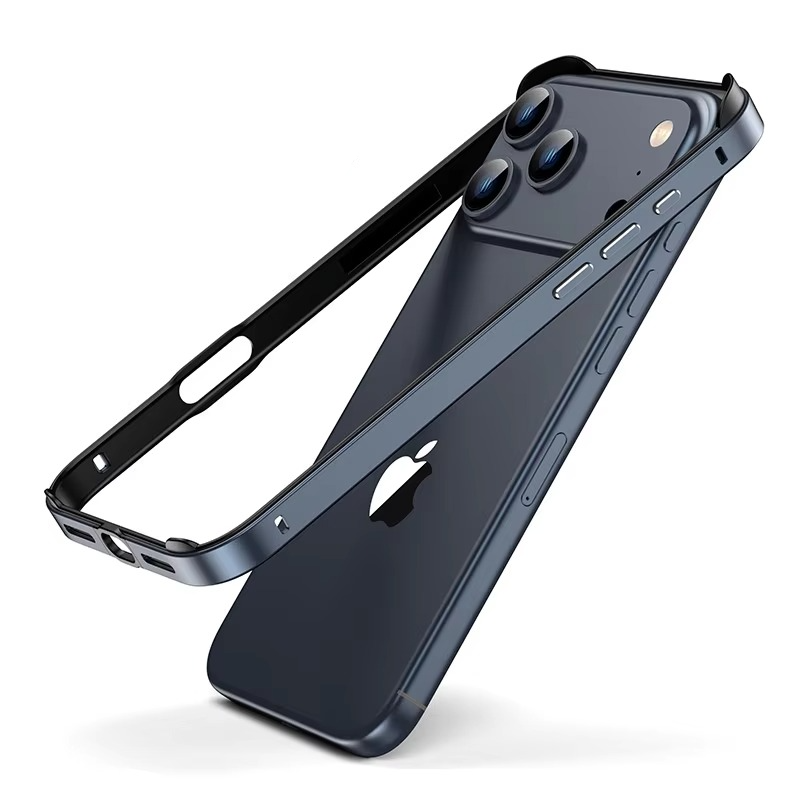 Rugged iPhone Case — Aluminum Metal Frame Bumper Cover with Silicone Protection and Shockproof Durable Design