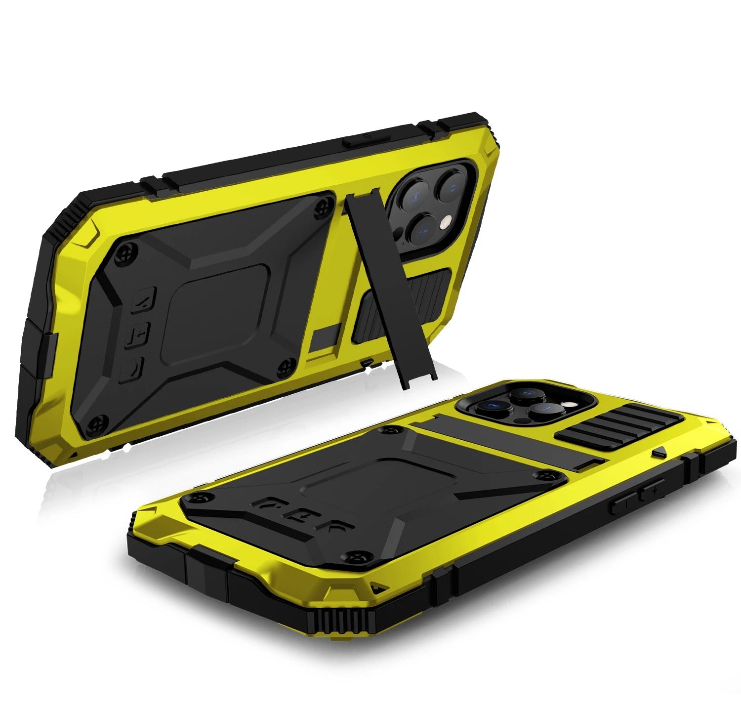 Rugged iPhone Case — Heavy-Duty Aluminum Armor Cover with Shockproof Bumper Design, Screen Guard Protection and Dustproof Anti-Fingerprint Finish