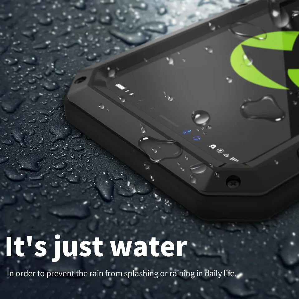 Rugged iPhone Case — Heavy-Duty Aluminum Military Cover with Gorilla Glass Screen Protection, Full-Body Shockproof Dustproof Non-Slip Design