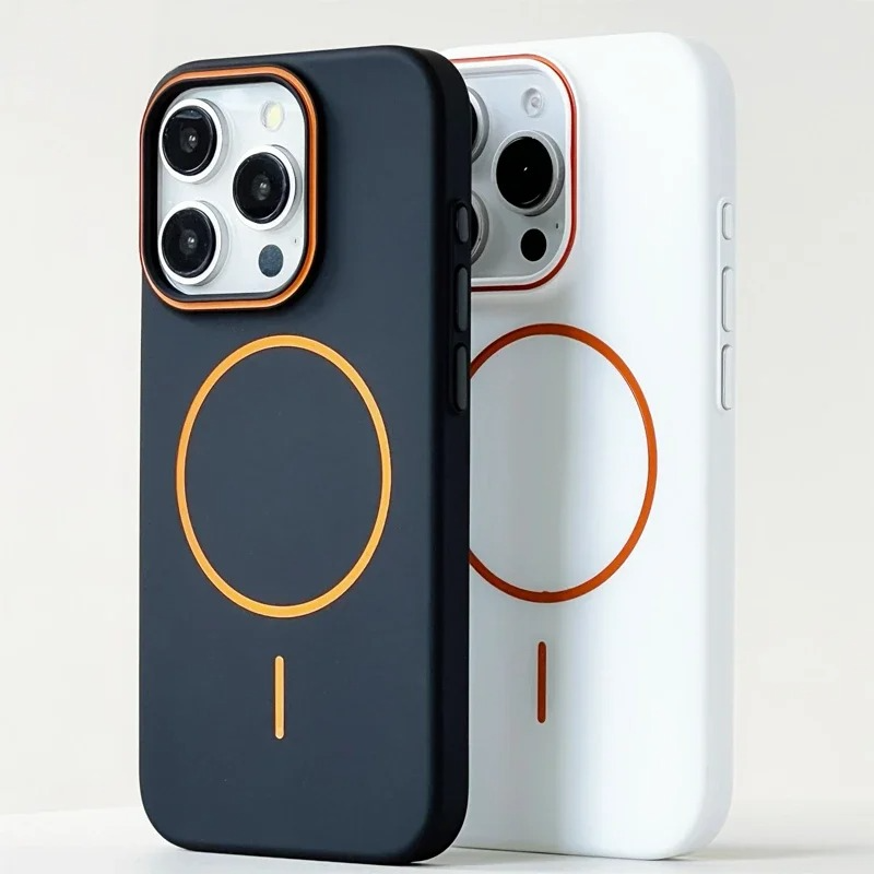 Ultra-Thin iPhone MagSafe Case — Matte Hard PC Cover with Hit Color Lens Design, Magnetic Wireless Charging Compatible, Slim Shockproof Protective Finish