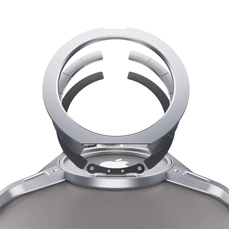 Rugged iPhone Case 360° X-Shaped Mechanical Design — Aluminum Magnetic Frameless Cover with Stand, Noctilucent Finish, Heavy Duty Shockproof Scratch-Resistant Protection